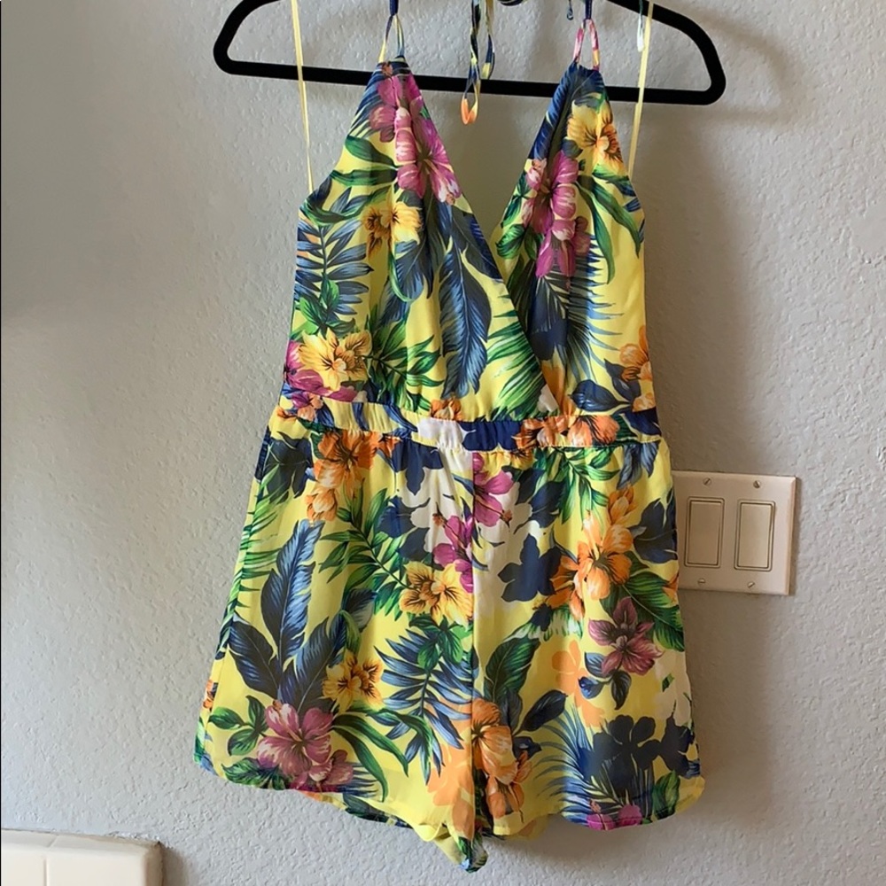 Tropical print romper